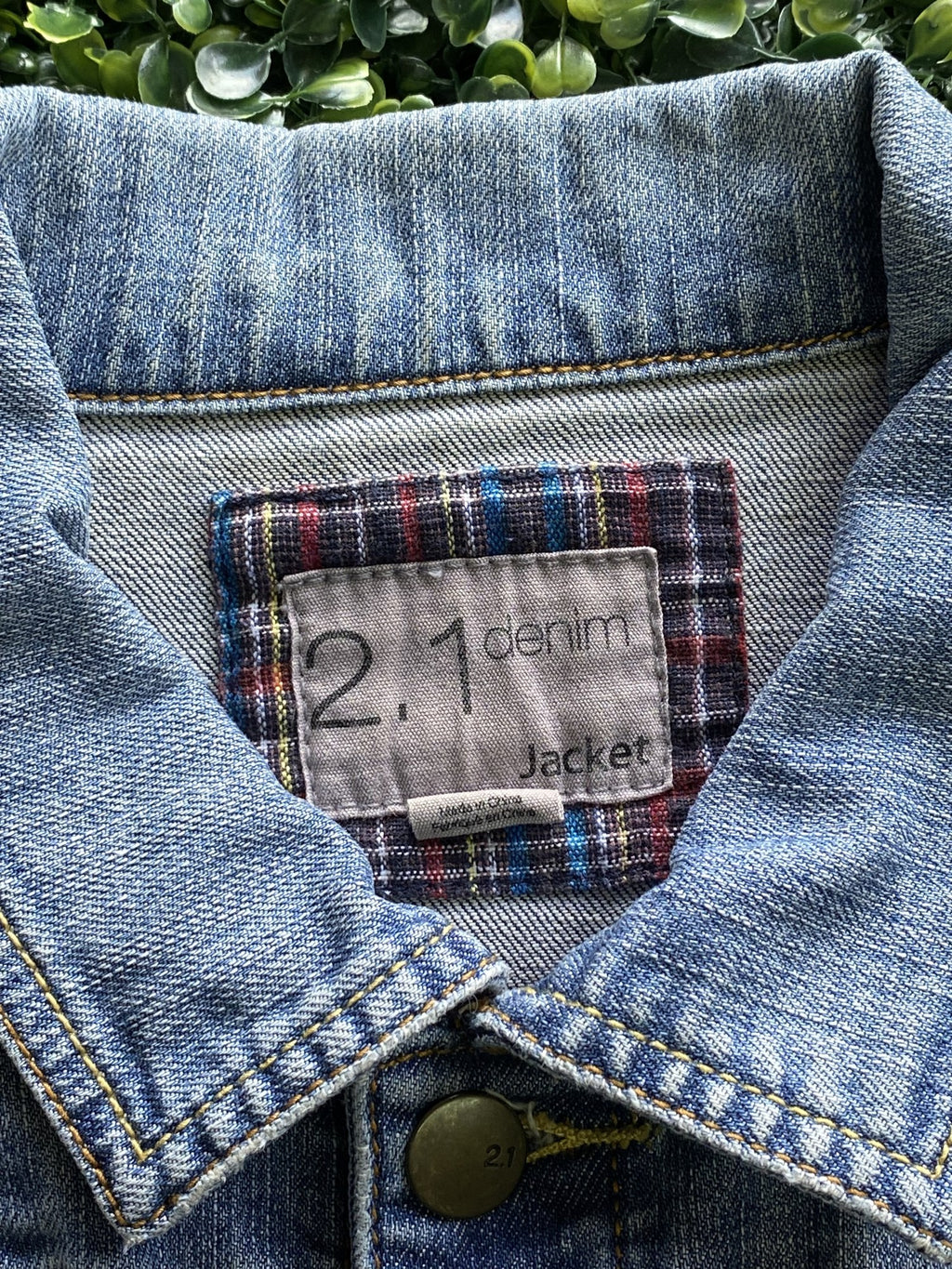 2.1 Denim Blue Patch Detail Sleeveless Jacket — brand