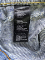 2.1 Denim Blue Patch Detail Sleeveless Jacket — care