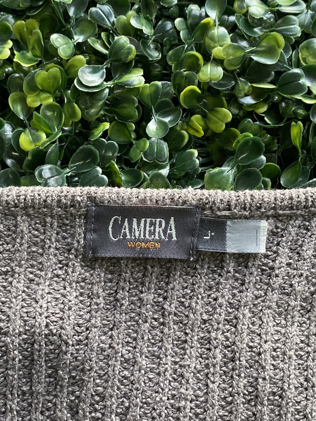 Camera Women Taupe Ribbed Button Cardigan — brand