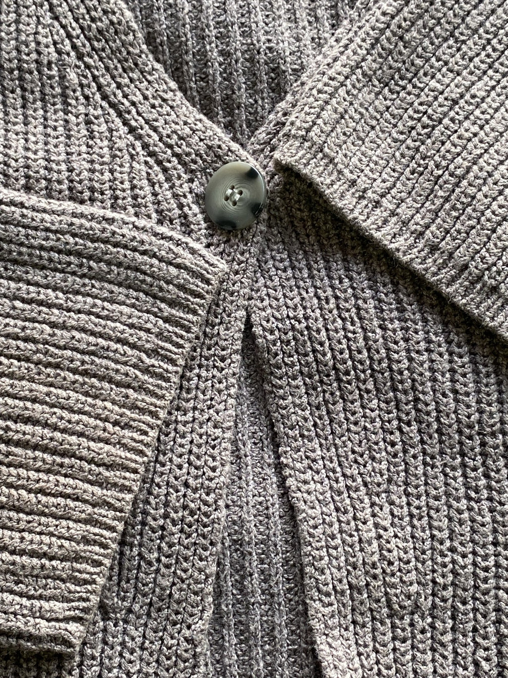 Camera Women Taupe Ribbed Button Cardigan — detail