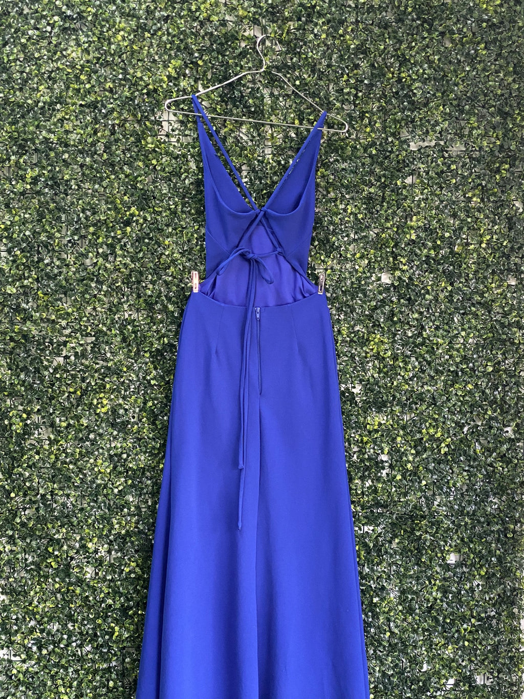 Jolie Comme Moi Cobalt Blue Tie-Back Maxi Dress — detail