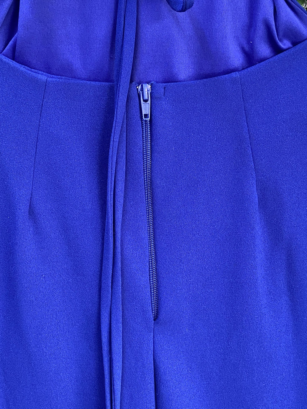 Jolie Comme Moi Cobalt Blue Tie-Back Maxi Dress — detail