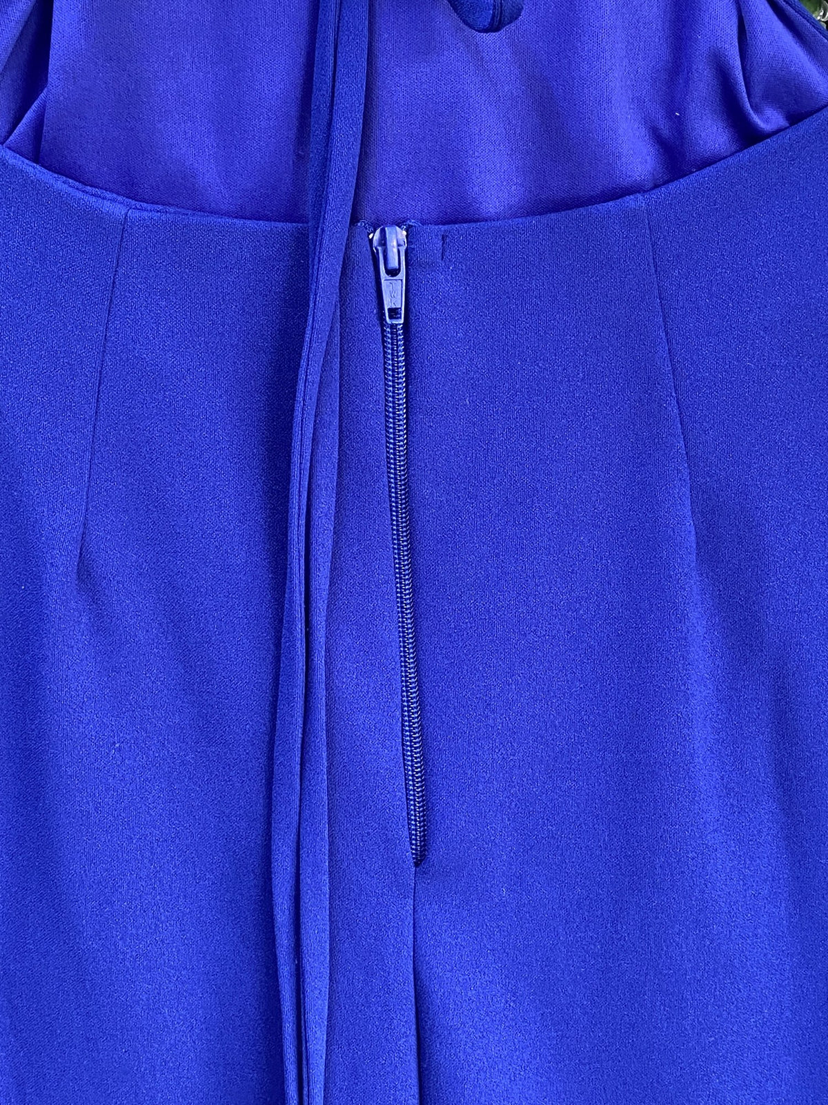 Jolie Comme Moi Cobalt Blue Tie-Back Maxi Dress — detail