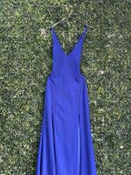 Jolie Comme Moi Cobalt Blue Tie-Back Maxi Dress — front