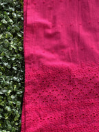 Hot Pink Eyelet Panel Midi Dress — detail