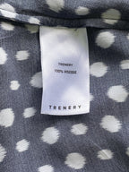 Trenery Navy Spot Button-Front Midi Dress — care