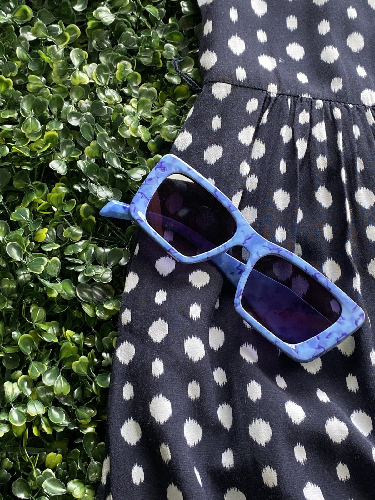Trenery Navy Spot Button-Front Midi Dress — detail