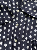 Trenery Navy Spot Button-Front Midi Dress — detail