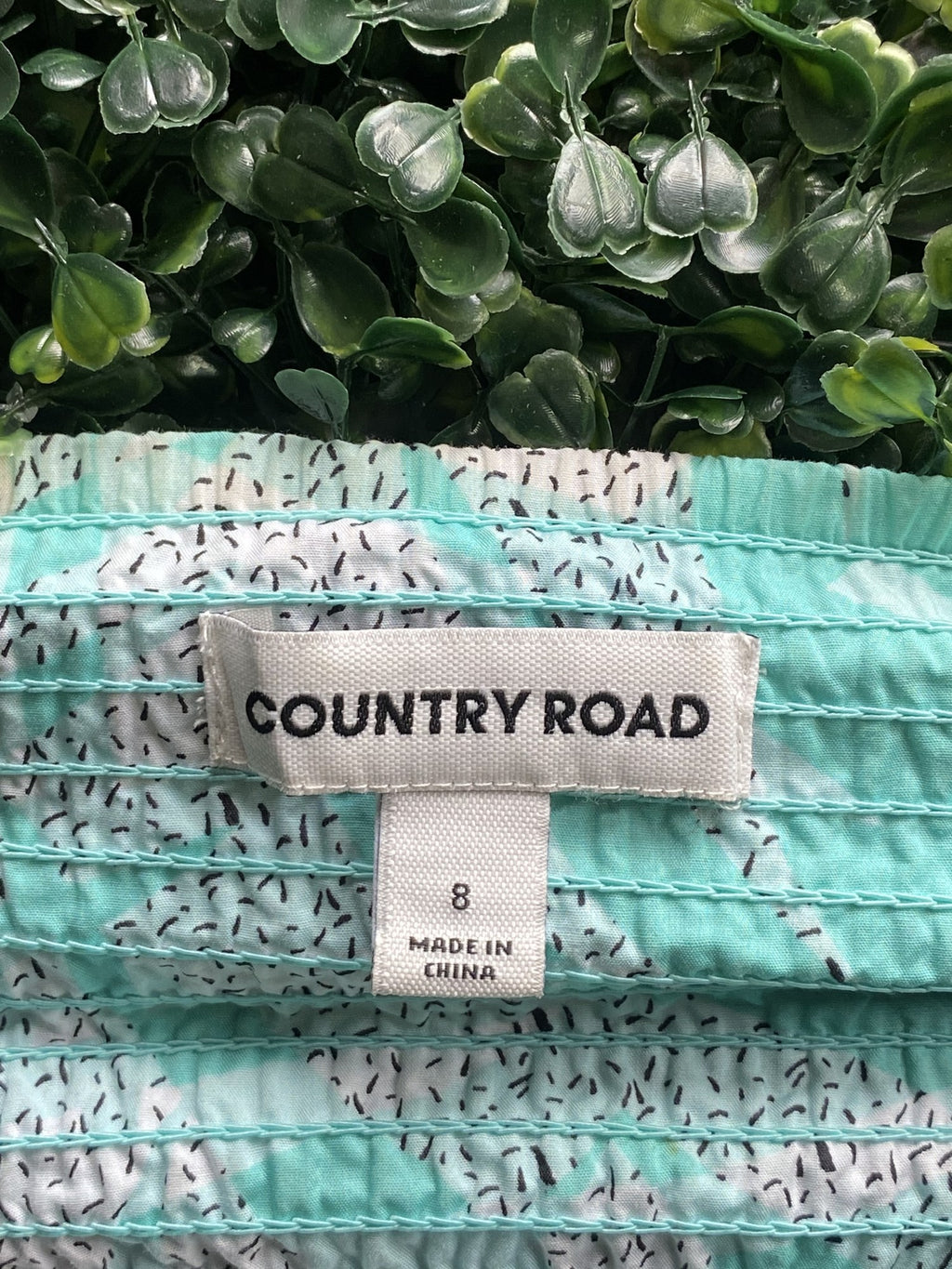 Country Road Mint Printed Cotton Peplum Dress — brand