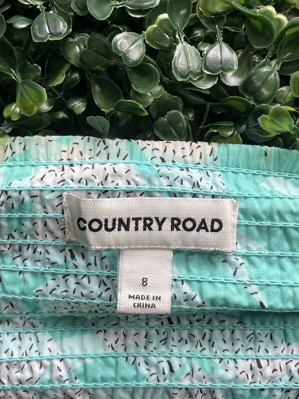 Country Road Mint Printed Cotton Peplum Dress — brand