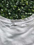 Zara White Cotton Sleeveless Boxy Top — brand