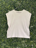 Zara White Cotton Sleeveless Boxy Top — detail