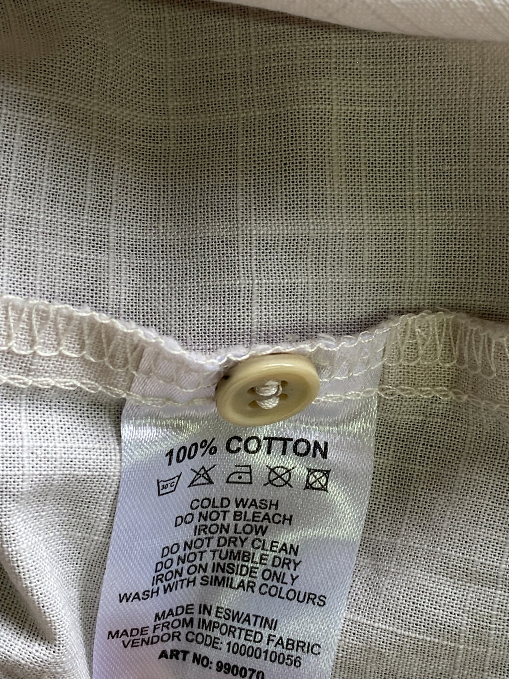 Fresh Cream Cotton Long-Sleeve Shirt — care