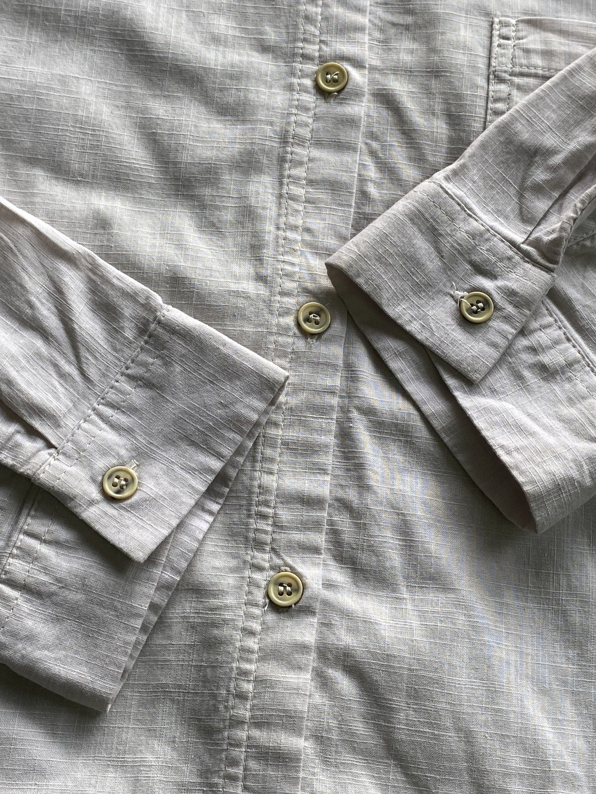Fresh Cream Cotton Long-Sleeve Shirt — detail