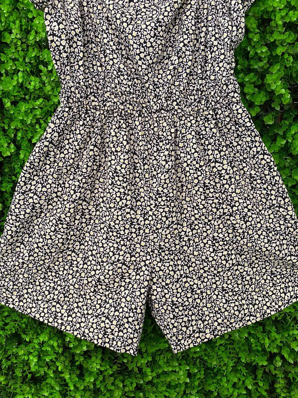H&M Black Floral Playsuit