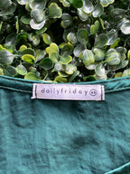 Dailyfriday Forest Green Cold-Shoulder Blouse — brand