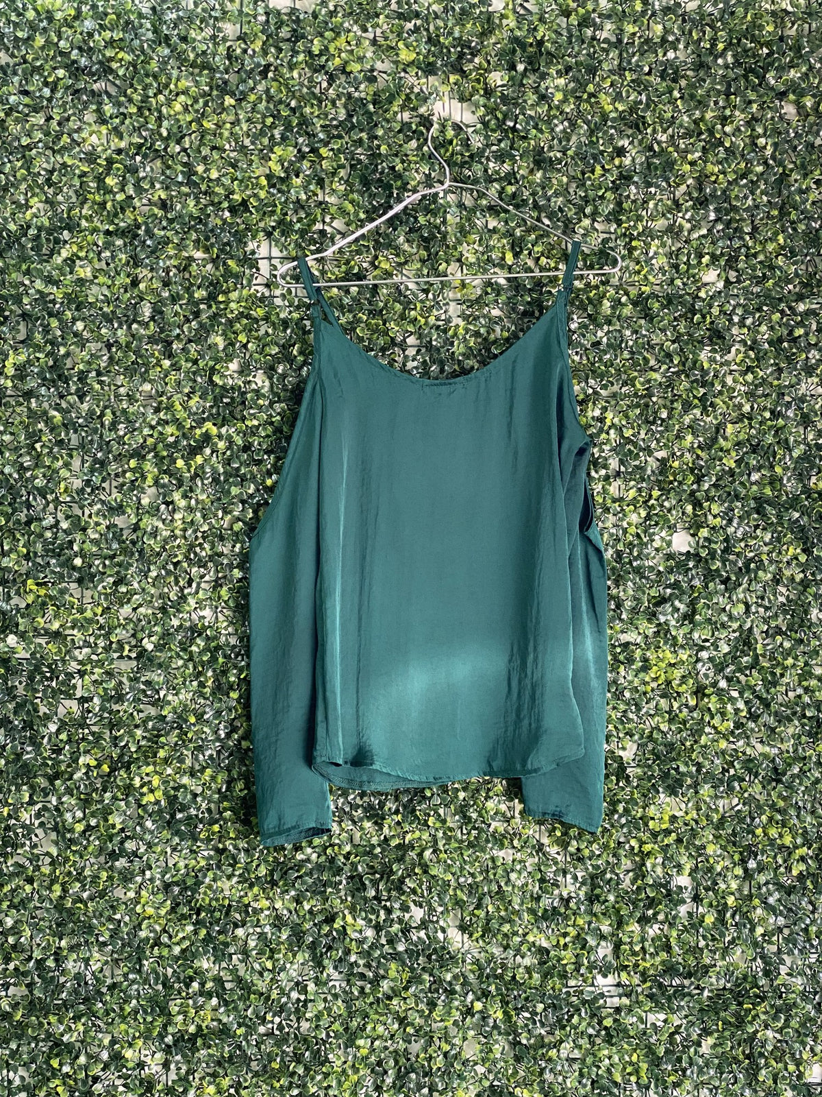 Dailyfriday Forest Green Cold-Shoulder Blouse — detail
