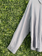 Lilac Linen-Blend Relaxed Button-Up Shirt — detail