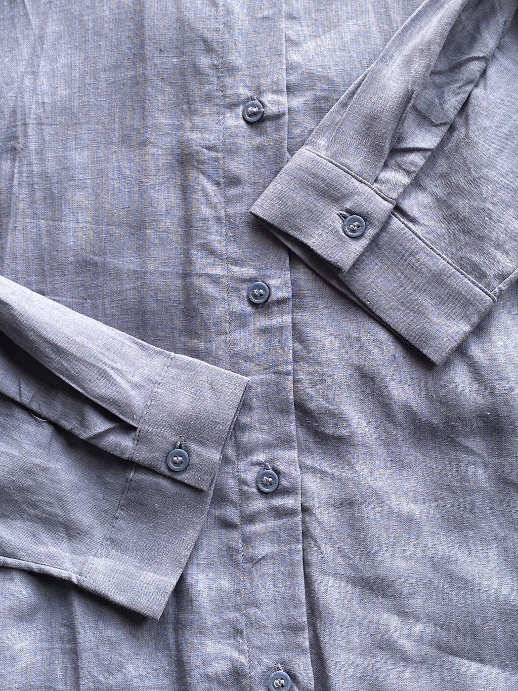 Lilac Linen-Blend Relaxed Button-Up Shirt — detail