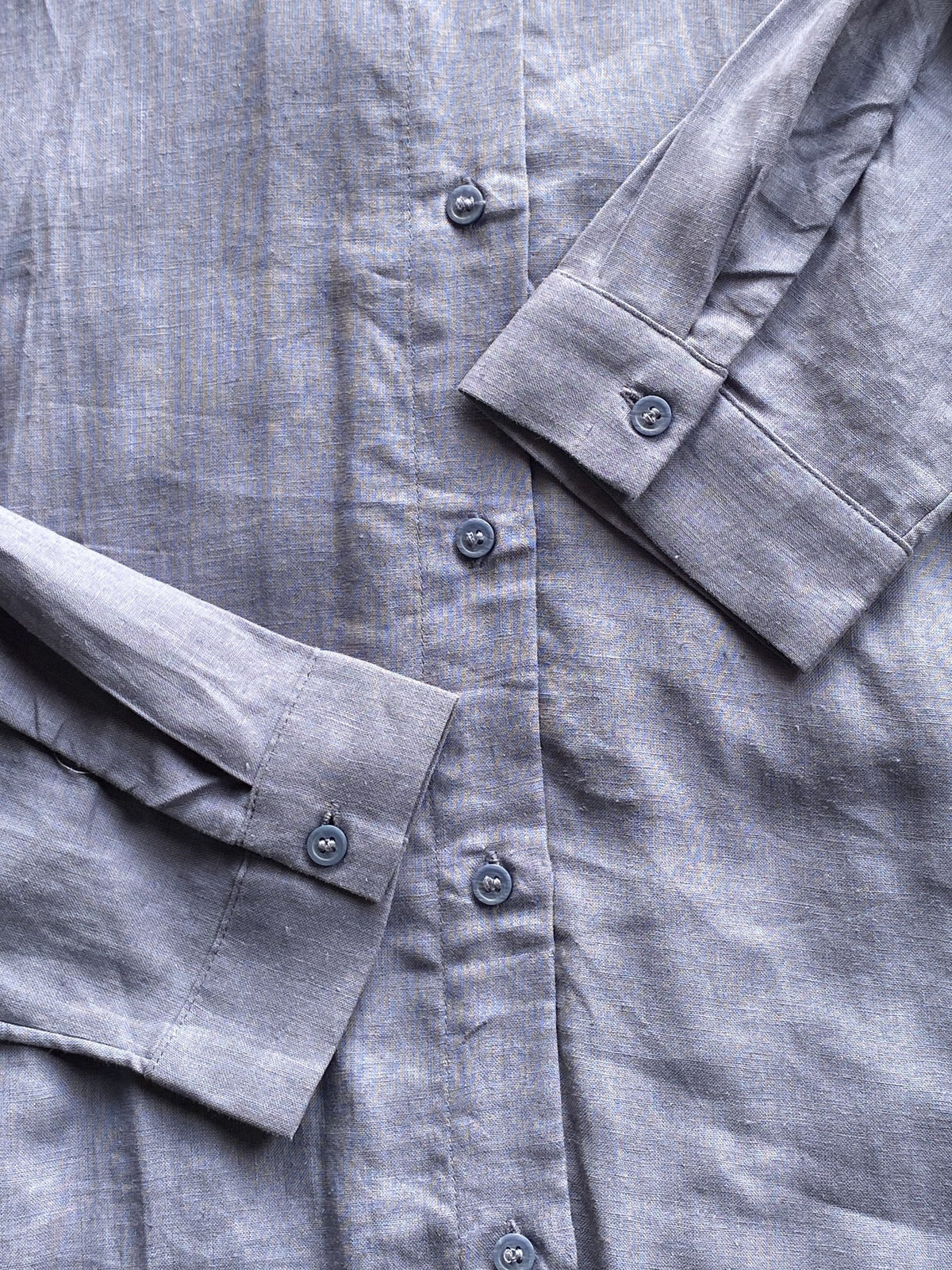 Lilac Linen-Blend Relaxed Button-Up Shirt — detail