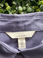 Lilac Linen-Blend Relaxed Button-Up Shirt — detail