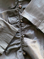 Oasis by Foschini Black Satin-Look Ruched Blazer — detail