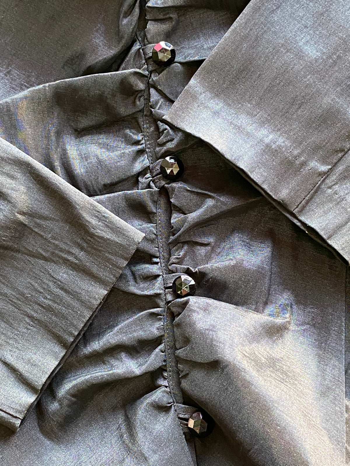 Oasis by Foschini Black Satin-Look Ruched Blazer — detail