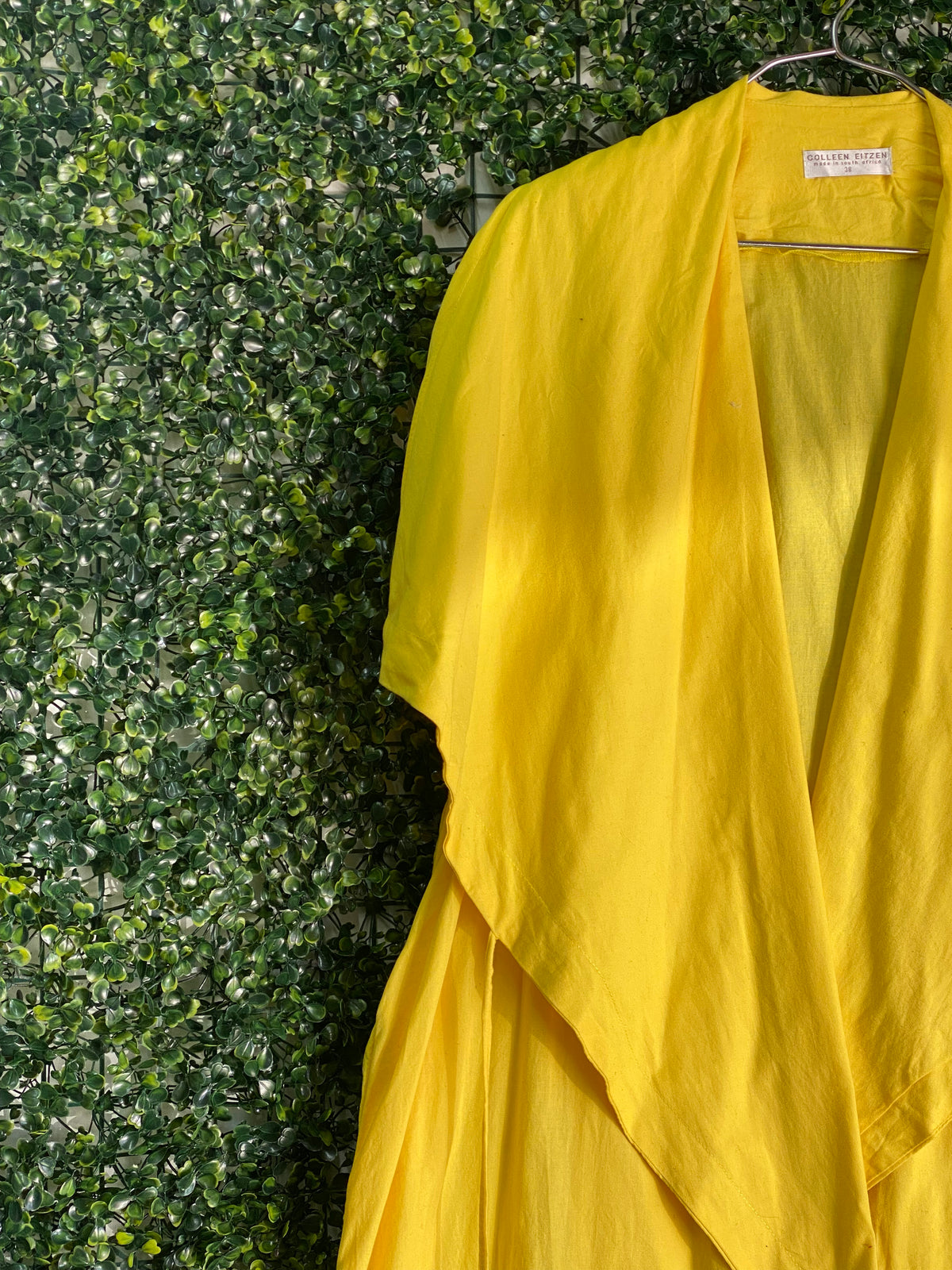 Colleen Eitzen Sunshine Yellow Waterfall Duster — detail