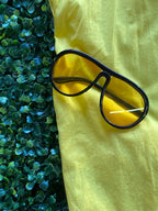 Colleen Eitzen Sunshine Yellow Waterfall Duster — detail