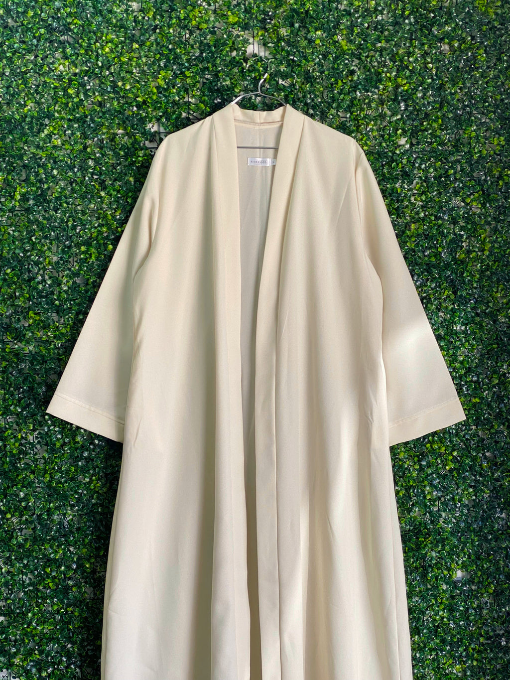 Rare Earth Cream Minimalist Longline Duster — front