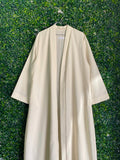 Rare Earth Cream Minimalist Longline Duster — front