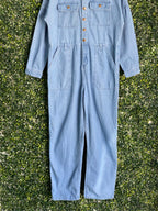 Tango Light-Wash Denim Utility Jumpsuit — detail