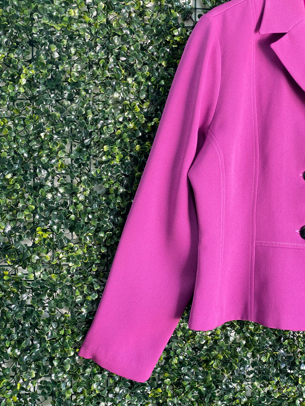 Obsession Magenta Tailored Three-Button Blazer — detail
