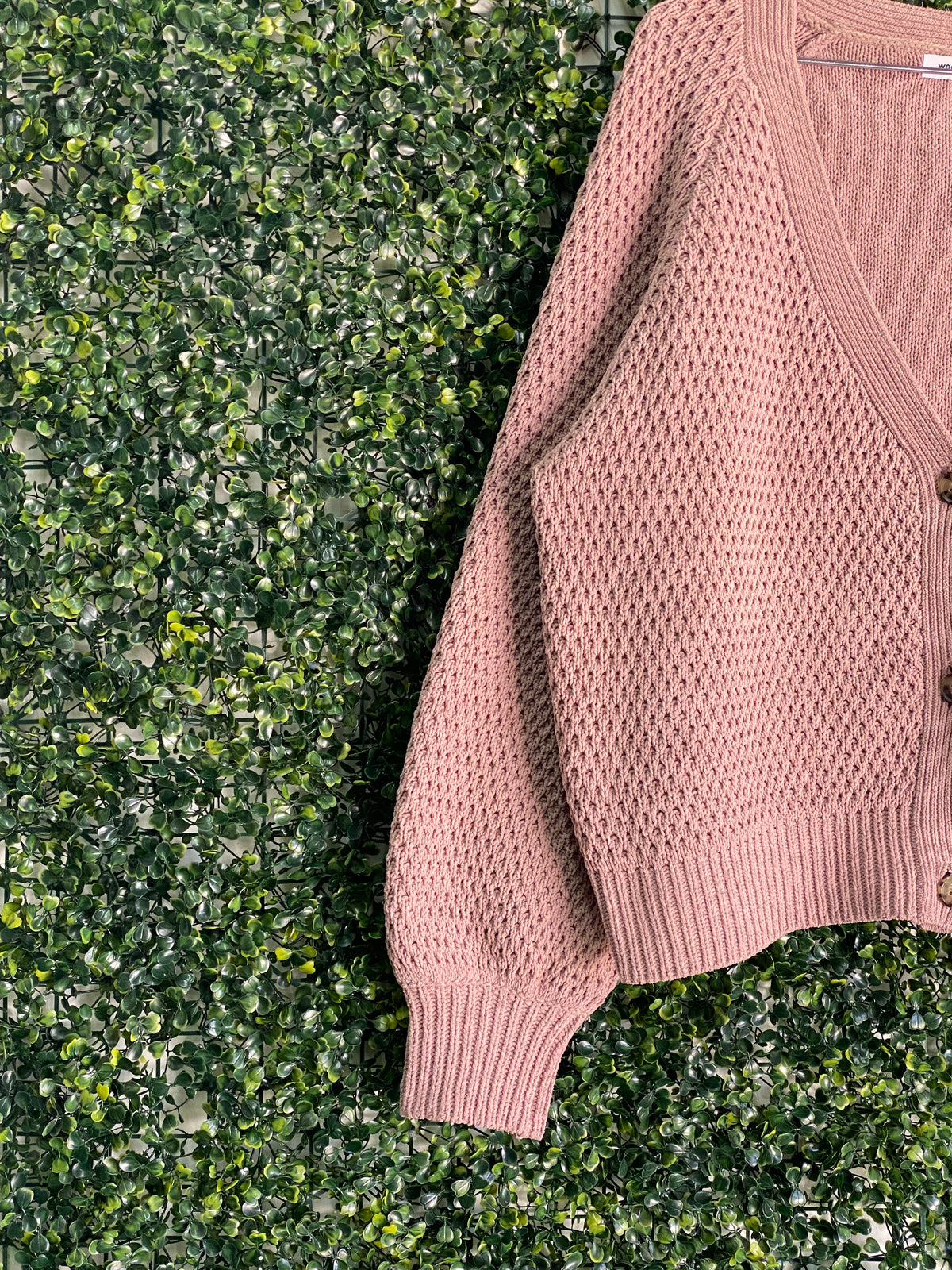 Woolworths Taupe Textured Button-Front Cardigan — detail