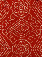 Orange & White Geometric Print Tie-Neck Kaftan Blouse
