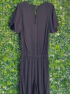 Soft & Concept Black Flutter-Sleeve Jumpsuit — back