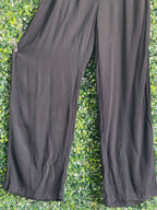 Soft & Concept Black Flutter-Sleeve Jumpsuit — detail