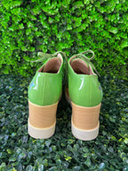 Via Pinky Lime Green Patent Star Platform Oxfords — back