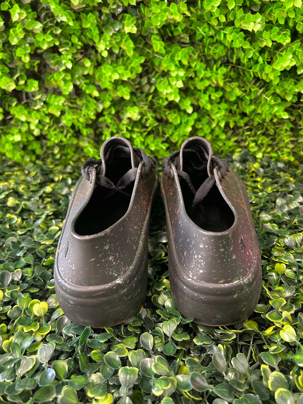 Melissa Black Gold-Speckled Lace-Up Shoes — back