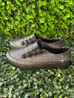 Melissa Black Gold-Speckled Lace-Up Shoes — detail