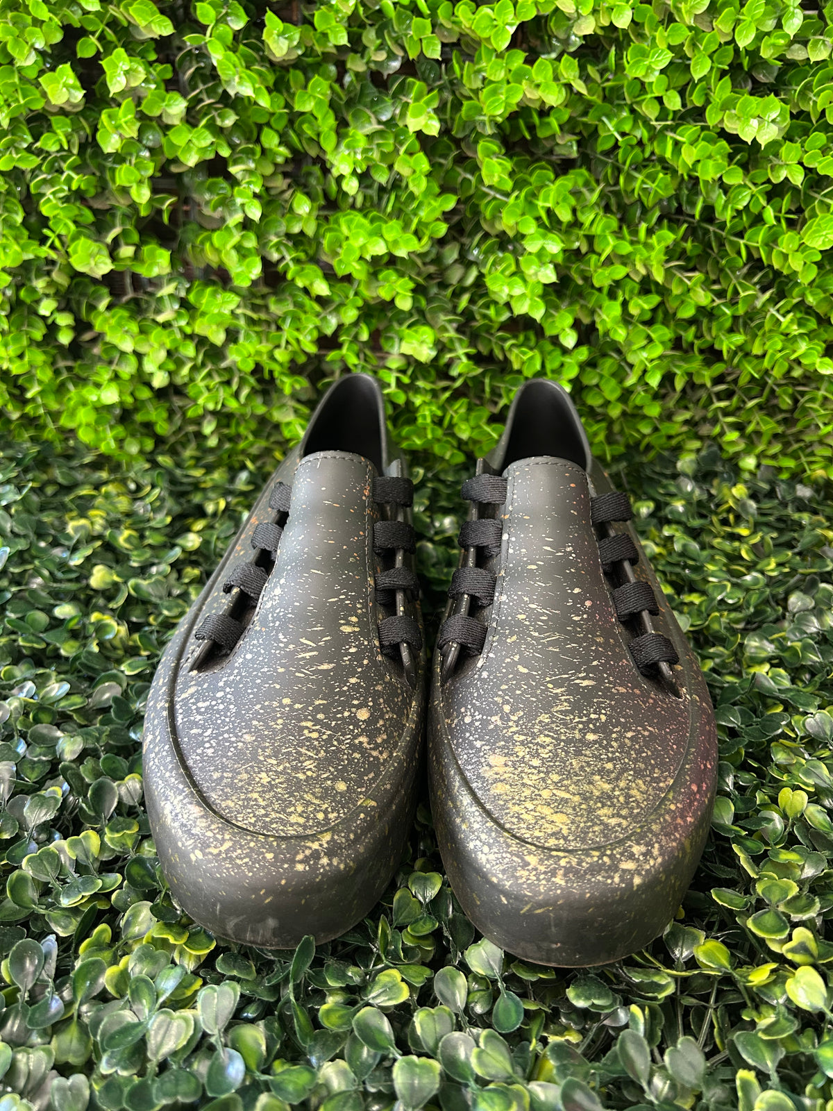 Melissa Black Gold-Speckled Lace-Up Shoes — detail