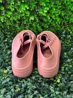 Melissa Dusty Pink Lace-Up Platform Shoes — back