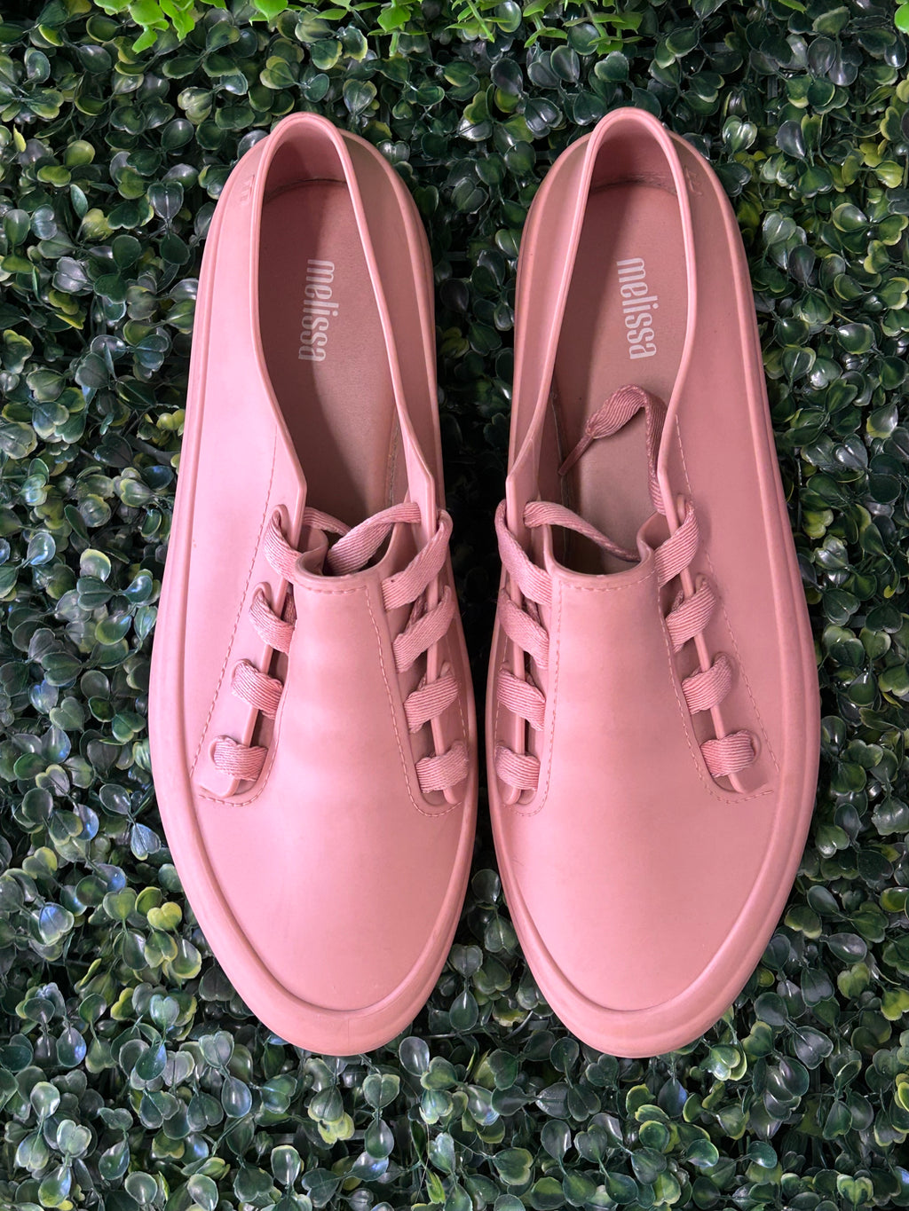 Melissa Dusty Pink Lace-Up Platform Shoes — brand