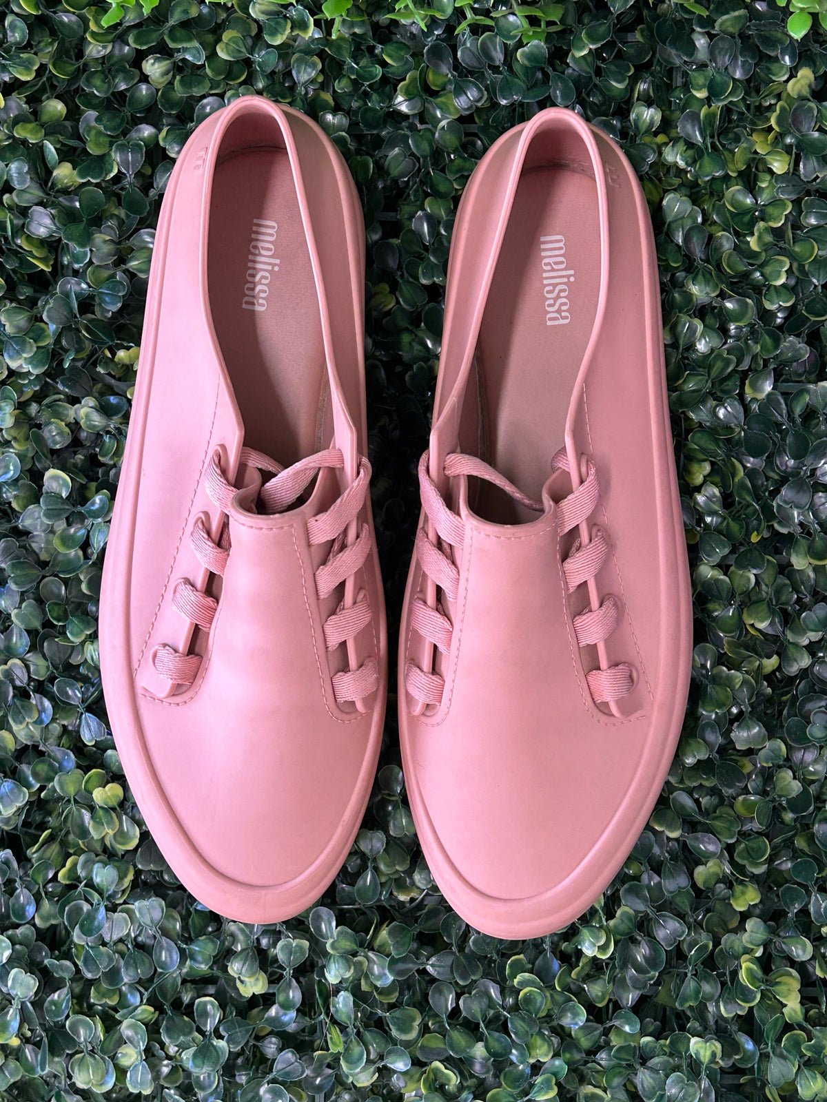 Melissa Dusty Pink Lace-Up Platform Shoes — detail