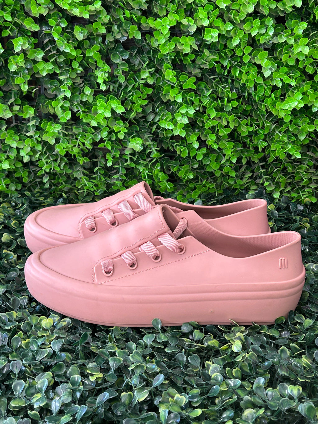 Melissa Dusty Pink Lace-Up Platform Shoes — detail