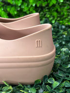 Melissa Dusty Pink Lace-Up Platform Shoes — detail