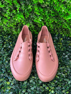 Melissa Dusty Pink Lace-Up Platform Shoes — front