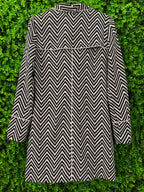 Charlie Brown Black & White Chevron Coat with Pockets