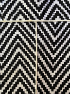 Charlie Brown Black & White Chevron Coat with Pockets