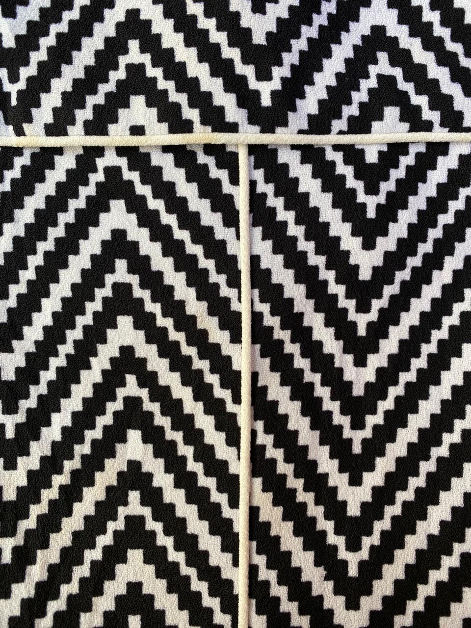 Charlie Brown Black & White Chevron Coat with Pockets